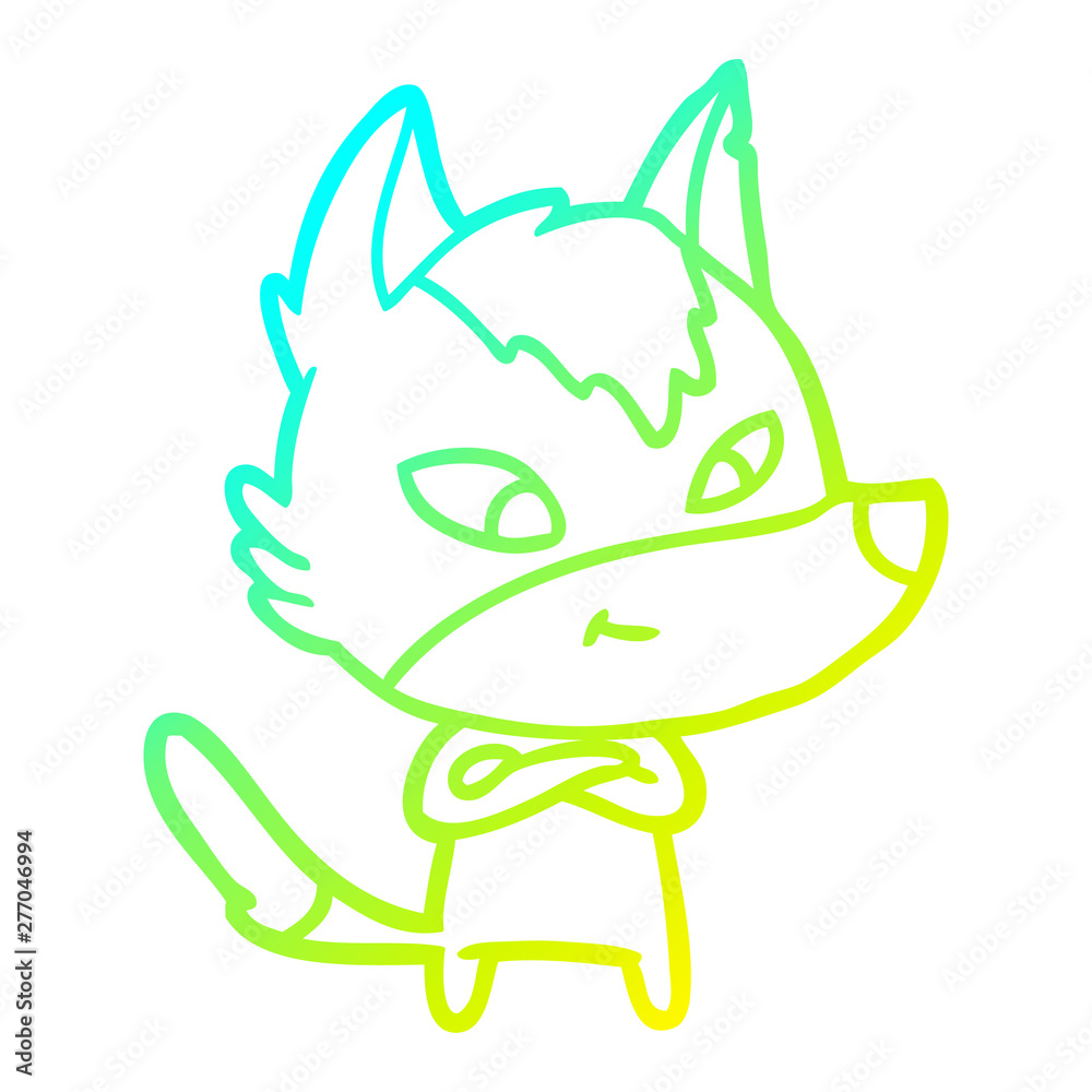 cold gradient line drawing friendly cartoon wolf cold gradient line drawing friendly cartoon wolf