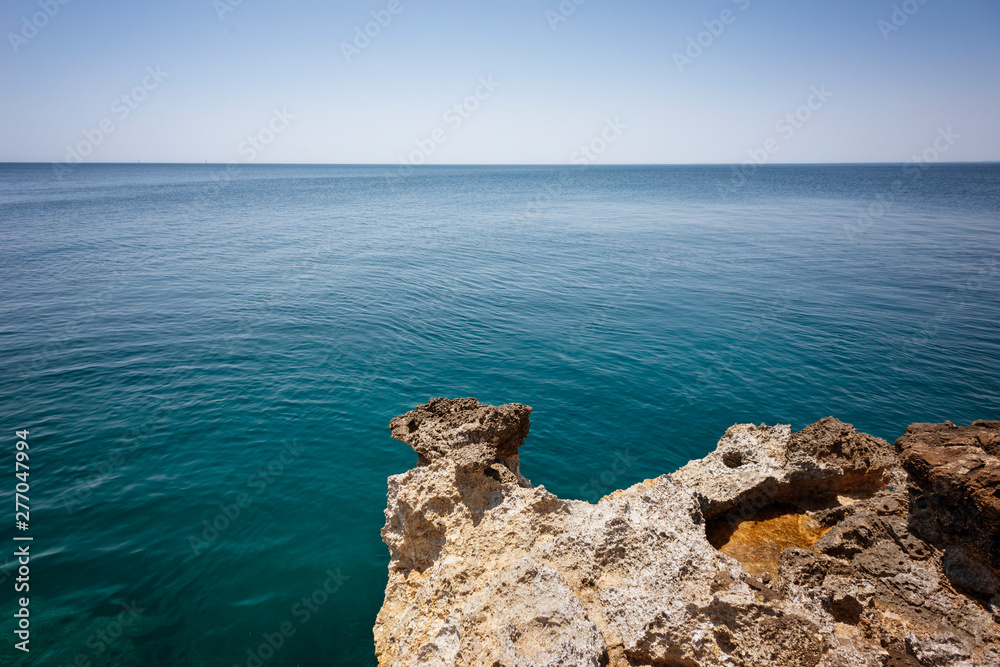 cliff with horizon in the background in Sicily cliff with horizon in the background in Sicily