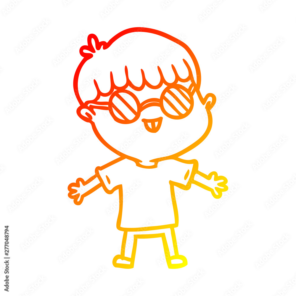 warm gradient line drawing cartoon boy wearing spectacles warm gradient line drawing cartoon boy wearing spectacles