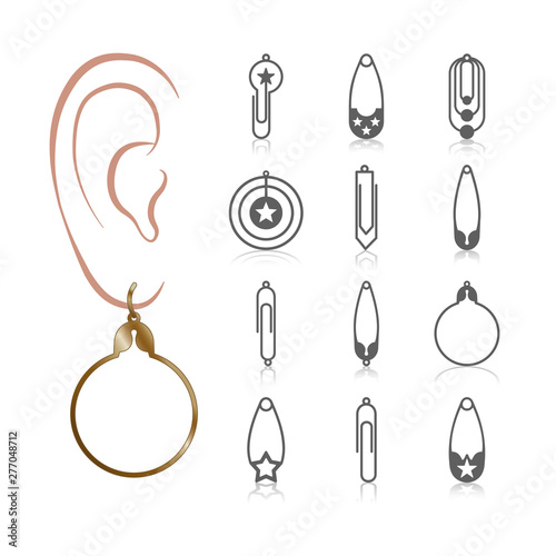 12 Earring Vector Templates