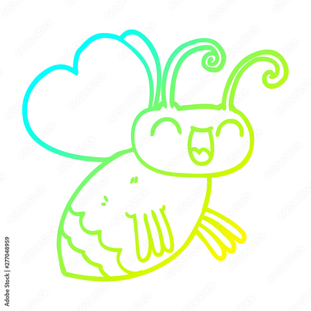 cold gradient line drawing cartoon bug cold gradient line drawing cartoon bug