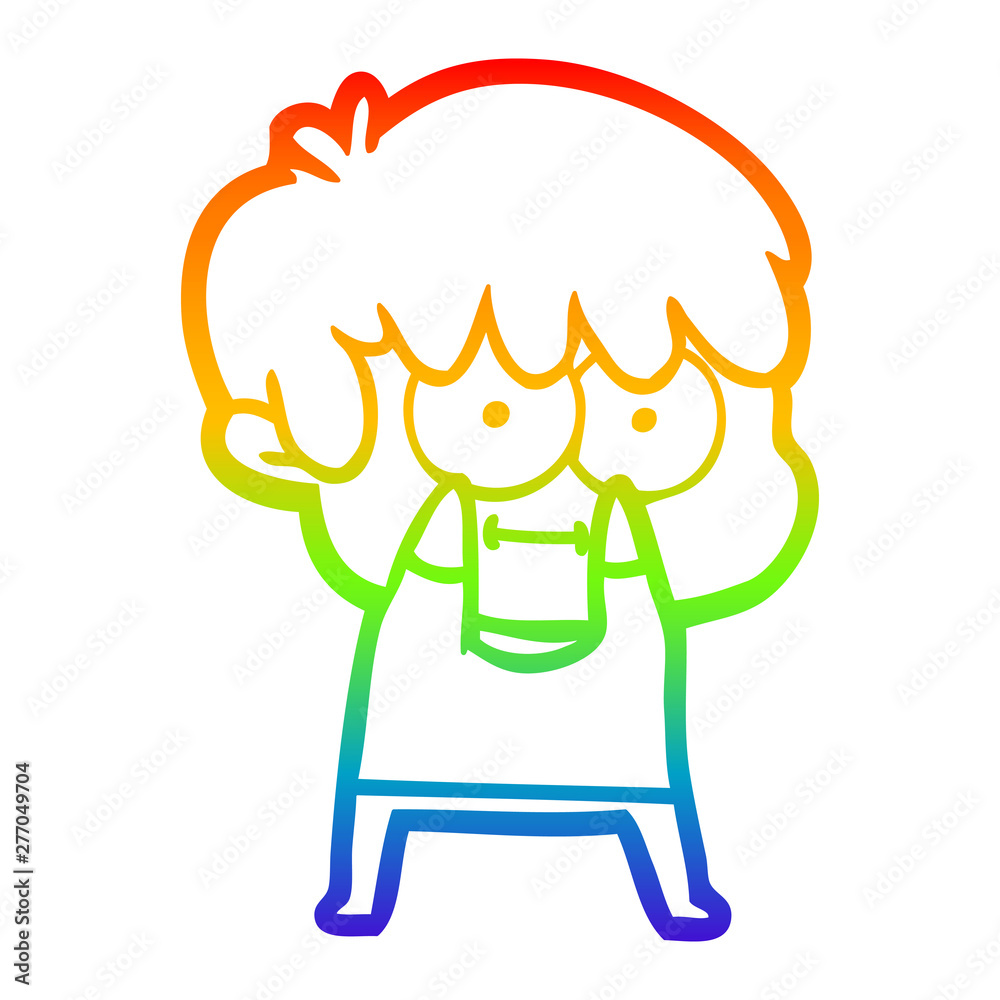 rainbow gradient line drawing happy cartoon man rainbow gradient line drawing happy cartoon man