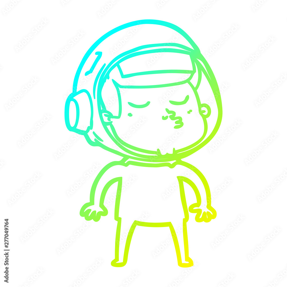 cold gradient line drawing cartoon confident astronaut cold gradient line drawing cartoon confident astronaut