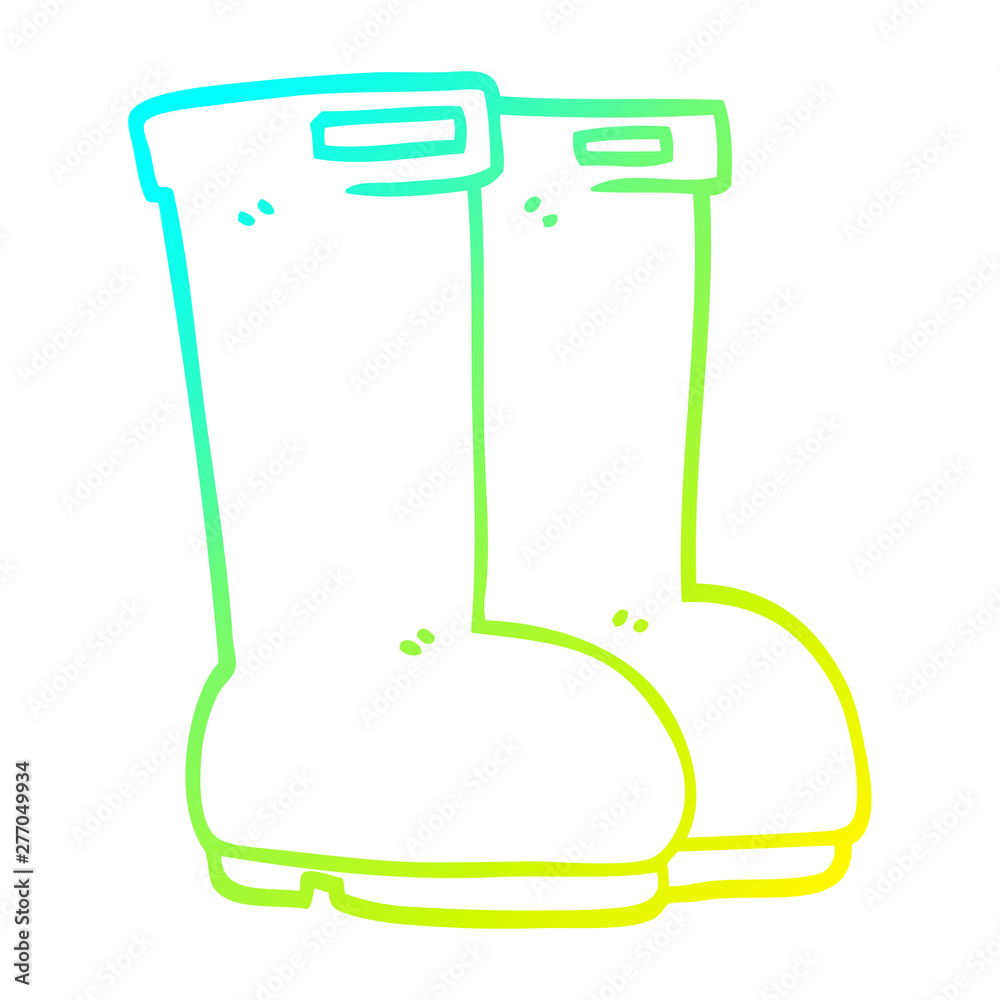 cold gradient line drawing cartoon wellingtons cold gradient line drawing cartoon wellingtons