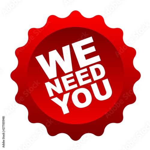 red vector banner we need you