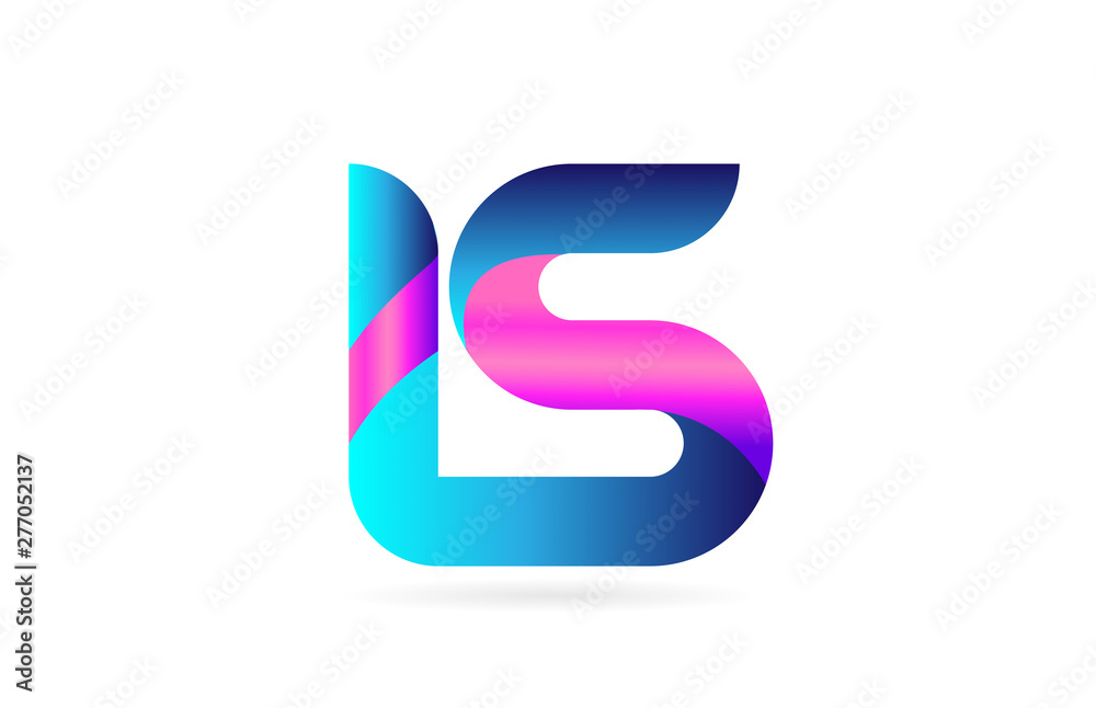 pink blue alphabet letter IS I S combination logo icon design pink blue alphabet letter IS I S combination logo icon design