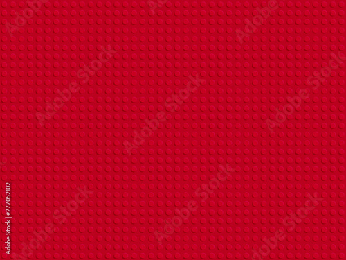 Red plastic constructor blocks plate seamless pattern flat design