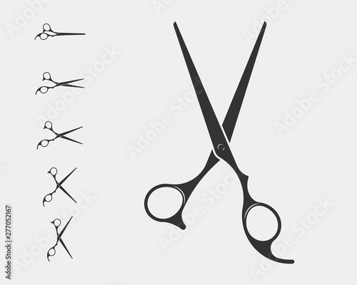 Canvas Print Set hair cut scissor icon