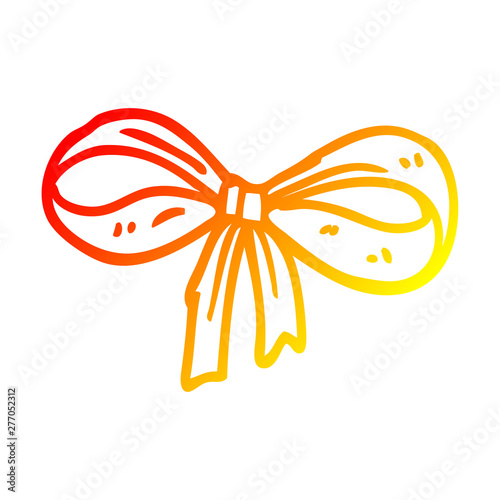 warm gradient line drawing cartoon tied bow