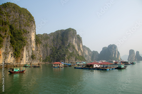 The Floating Village at the waters of Ha Long Bay, Vietnam