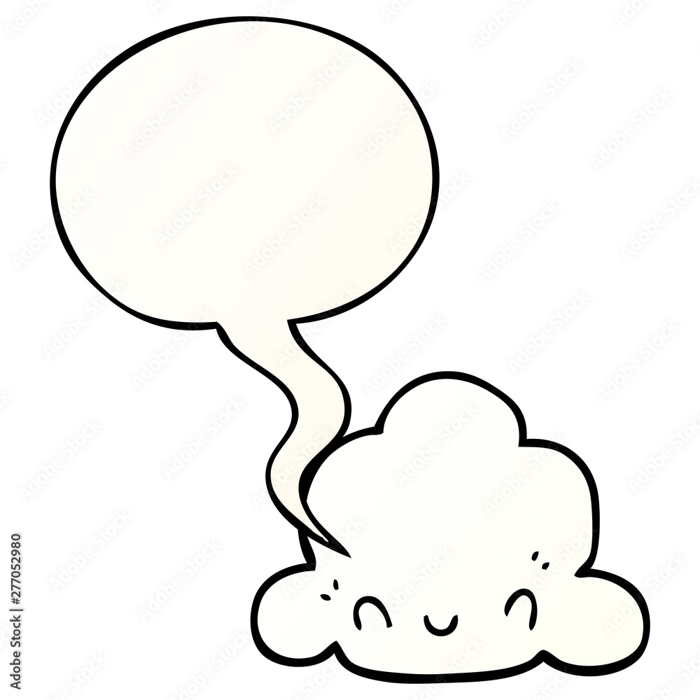 cartoon cloud and speech bubble in smooth gradient style cartoon cloud and speech bubble in smooth gradient style