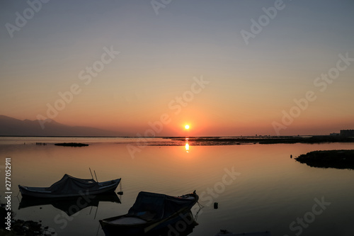 sunset on the lake