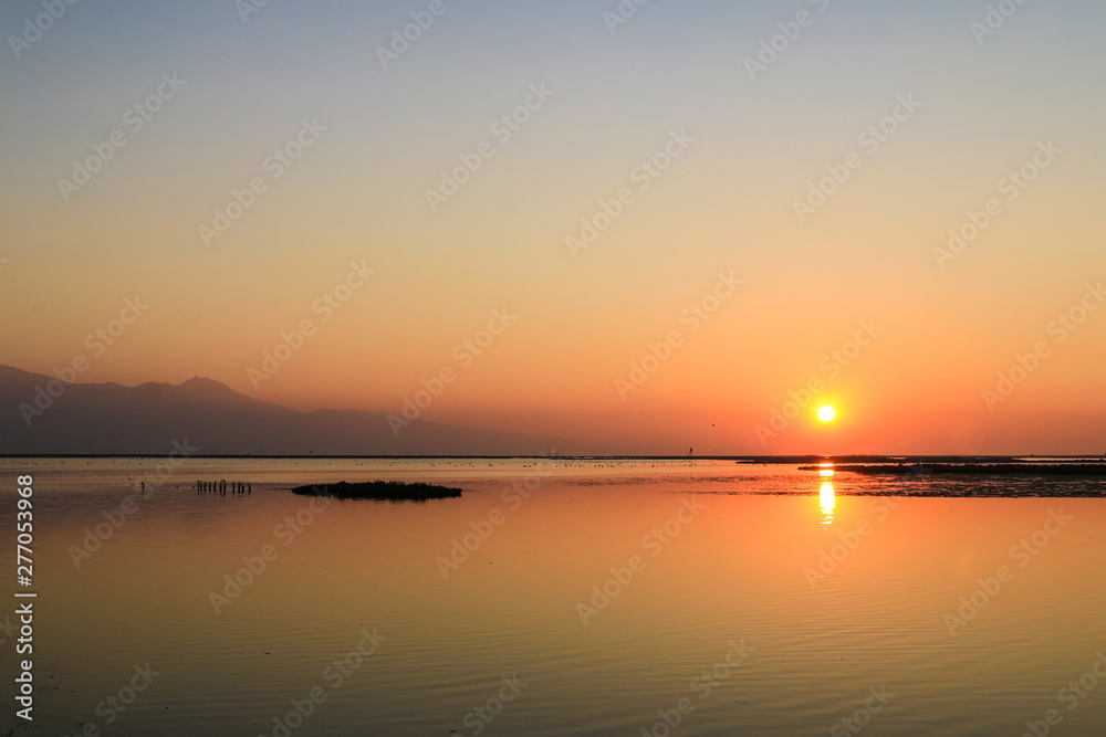 sunset on the lake