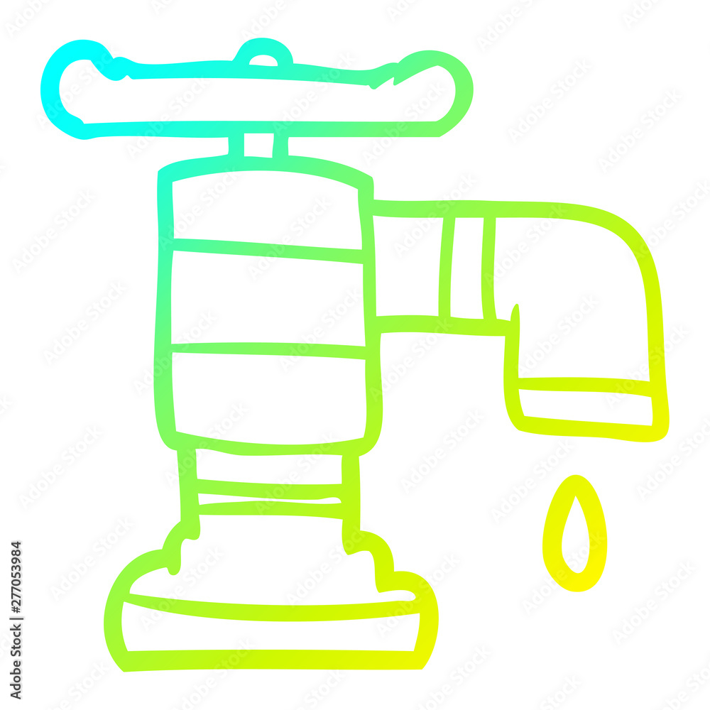 cold gradient line drawing cartoon dripping faucet cold gradient line drawing cartoon dripping faucet