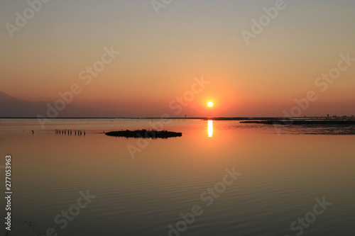 sunset on the lake © Pixamin