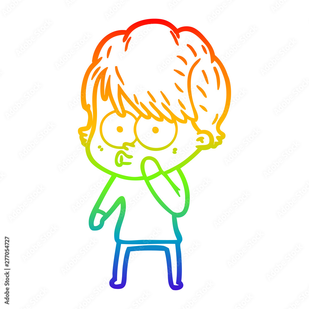 rainbow gradient line drawing cartoon woman rainbow gradient line drawing cartoon woman