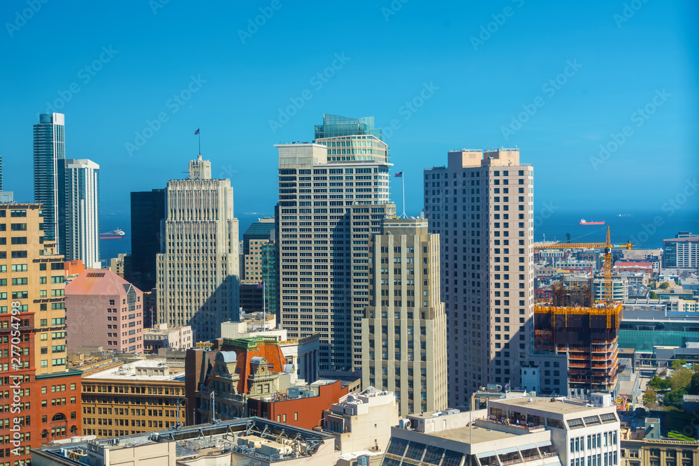 Downtown San Francisco skyline buildings and skyscrapers