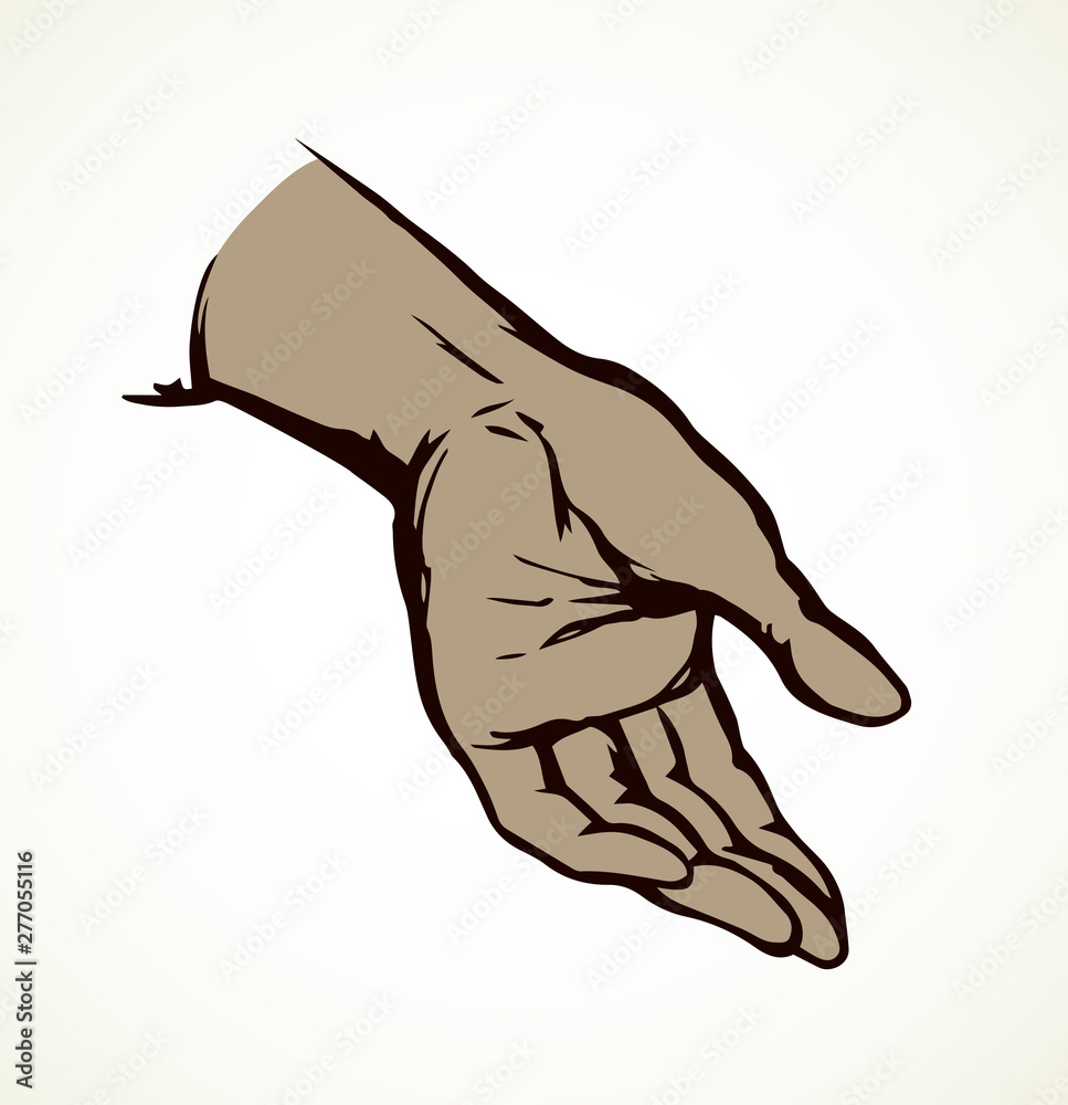 Obraz premium To point with finger. Vector drawing