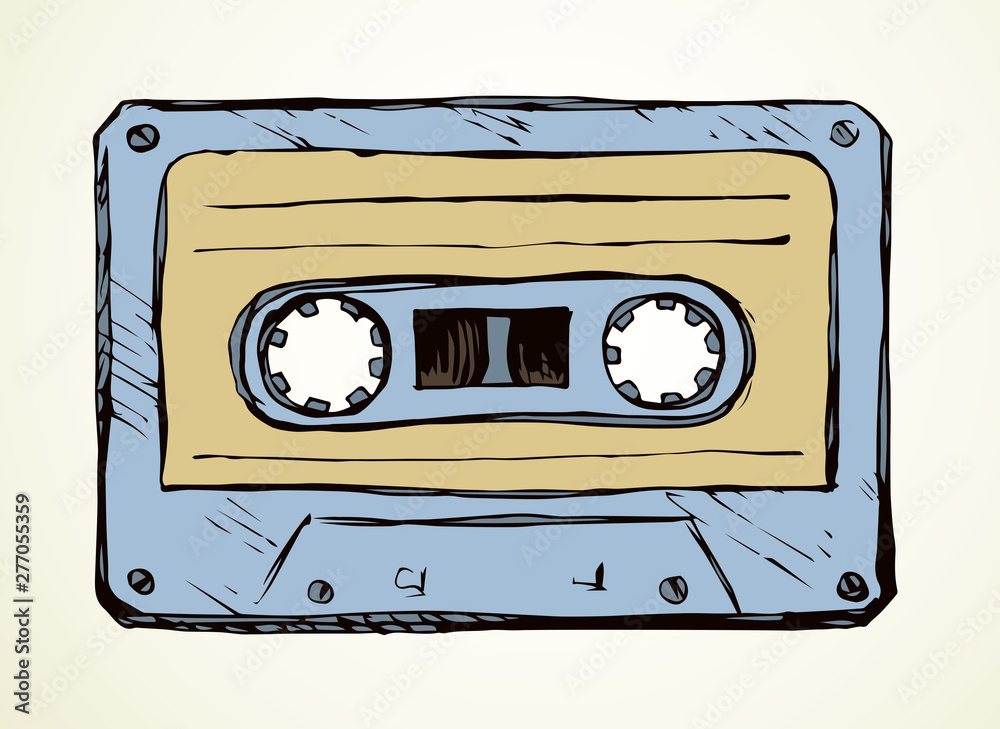 Obraz premium Cassette. Vector drawing