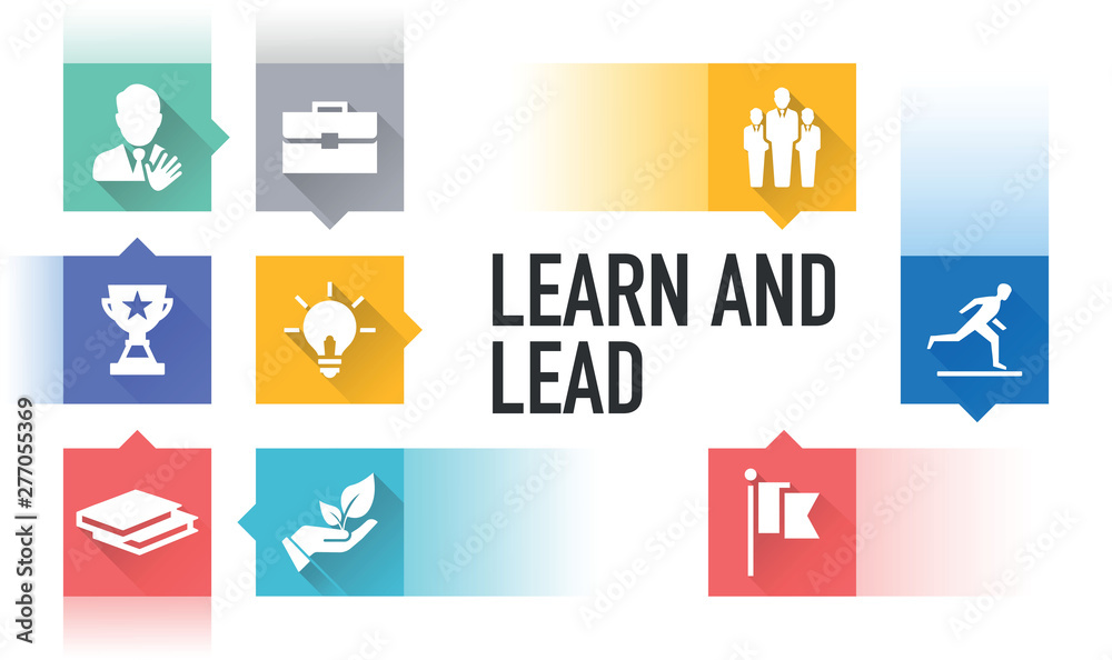 LEARN AND LEAD ICON CONCEPT