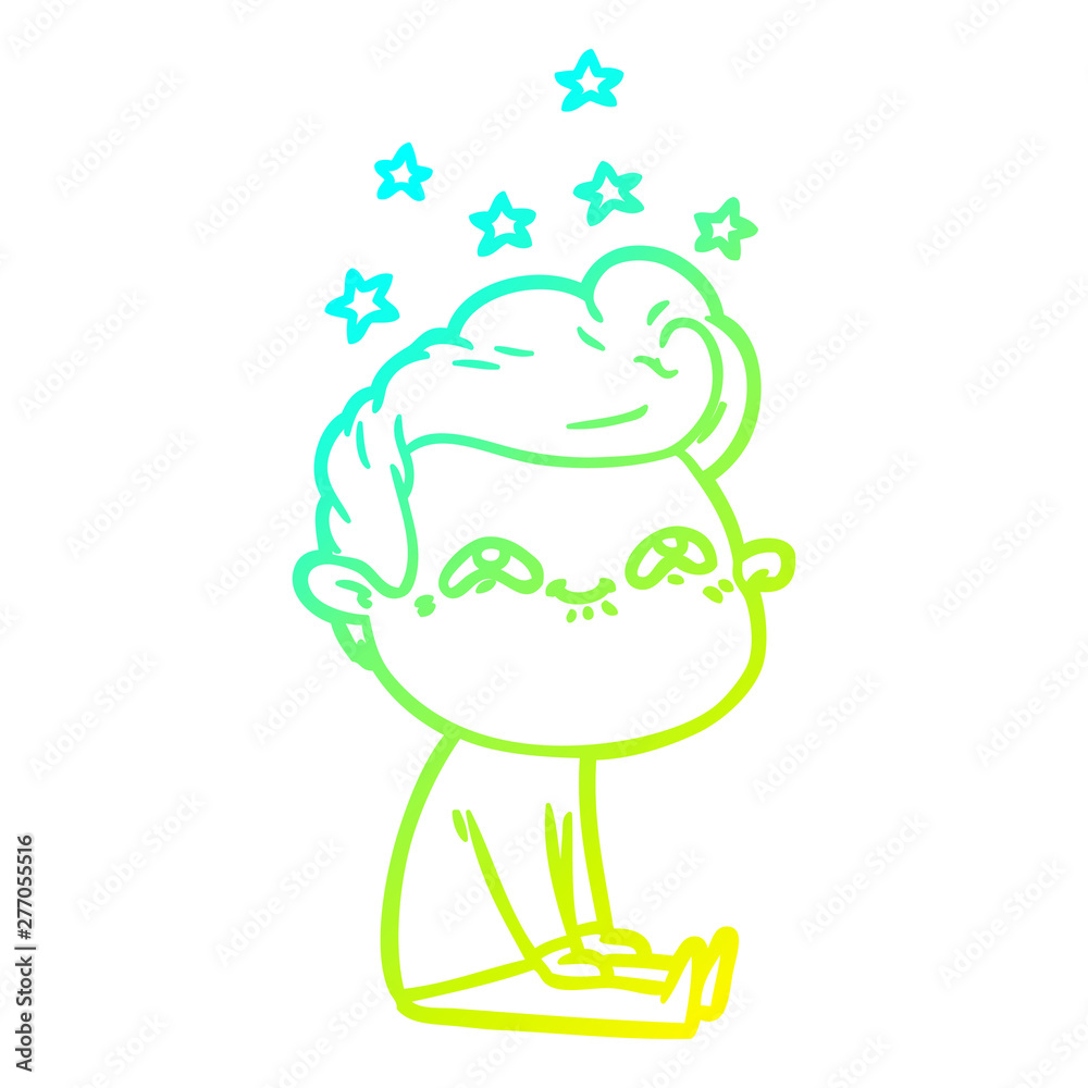 cold gradient line drawing cartoon excited man cold gradient line drawing cartoon excited man