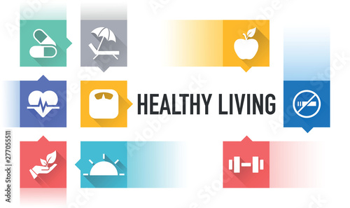 HEALTHY LIVING ICON CONCEPT