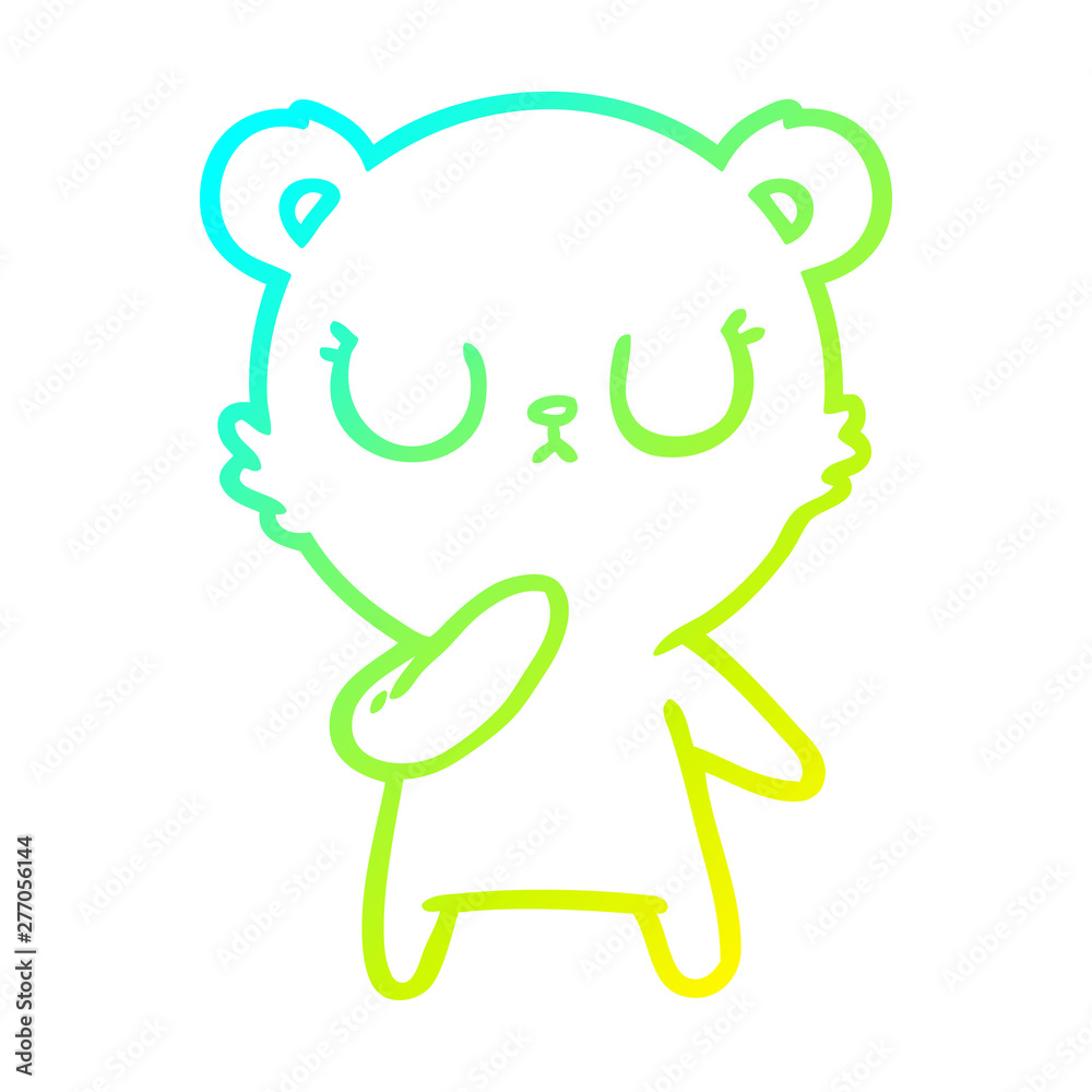 cold gradient line drawing peaceful cartoon polar bear