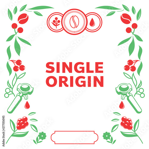 single origin background with cherry fruits coffee