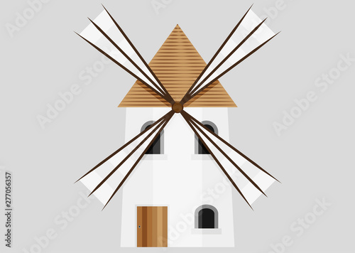 Molino de viento para moler grano.
