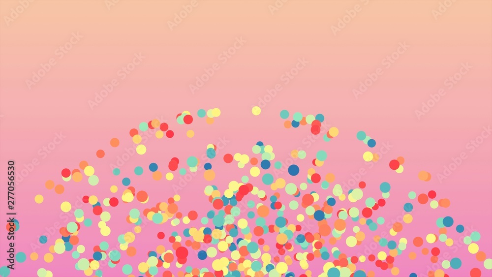 abstract colorful ball falling background 3d render