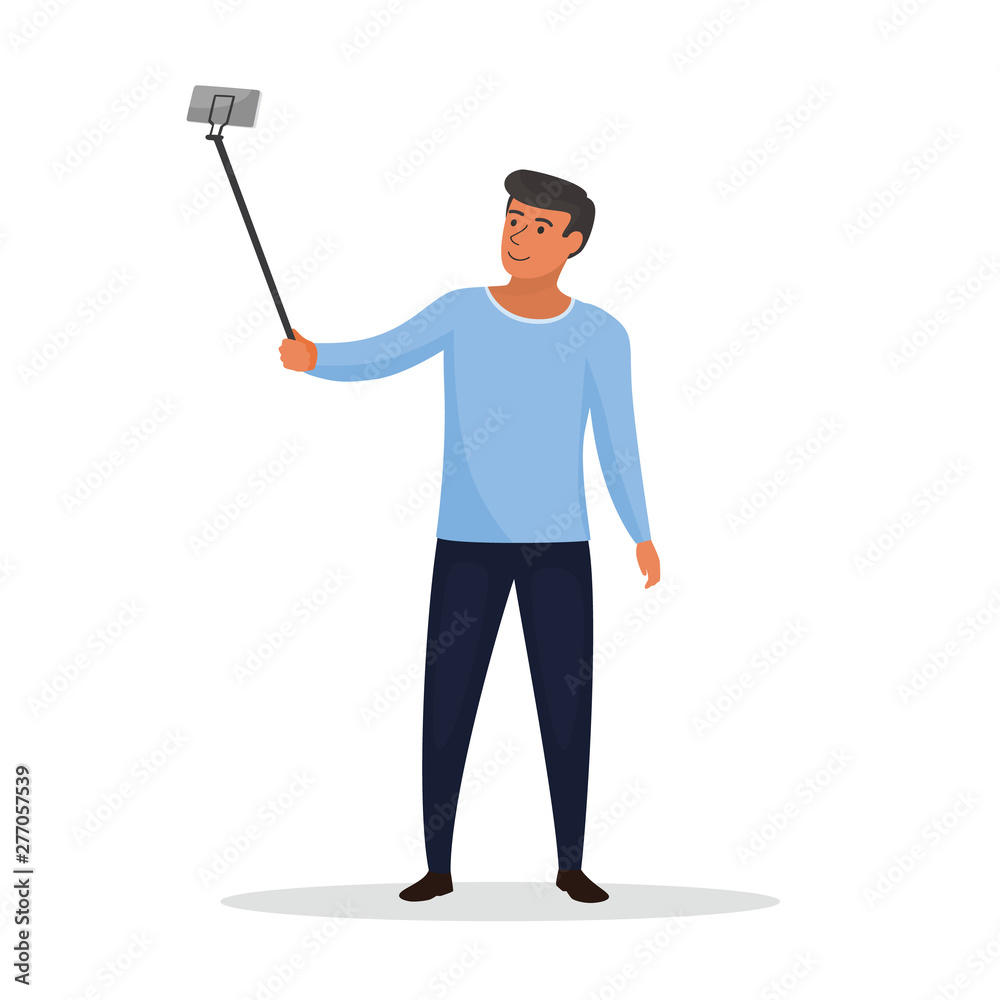 Man Using A Selfie Stick Man Using A Selfie Stick