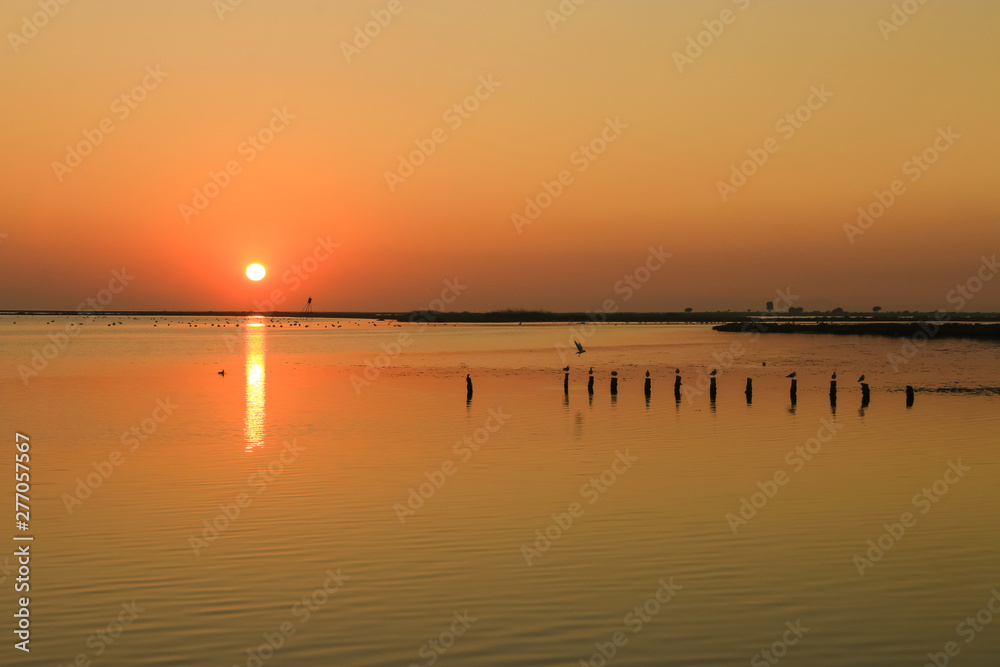 Obraz premium sunset on the lake