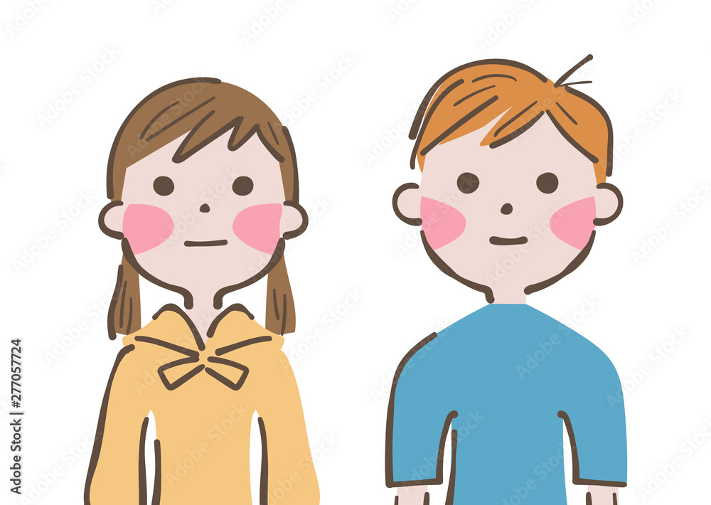小学生 ペア イラスト 小学生 ペア イラスト