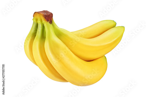 Bunch of yellow bananas isolated on white background