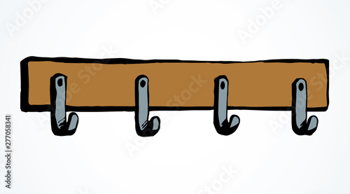 Wall hook. Vector drawing