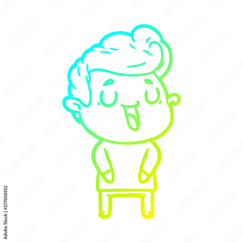 cold gradient line drawing happy cartoon man cold gradient line drawing happy cartoon man