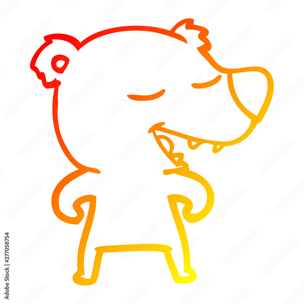 warm gradient line drawing cartoon bear warm gradient line drawing cartoon bear