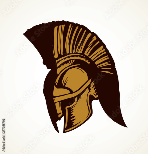 Spartan helmet. Vector drawing