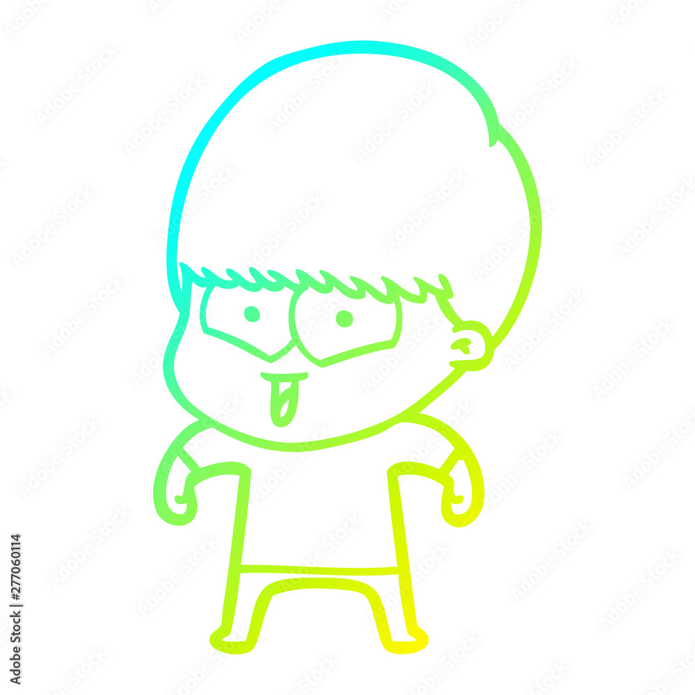 cold gradient line drawing cartoon happy boy cold gradient line drawing cartoon happy boy