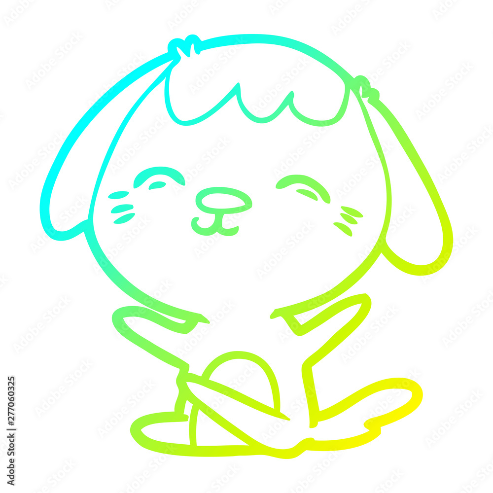 cold gradient line drawing happy cartoon sitting dog cold gradient line drawing happy cartoon sitting dog
