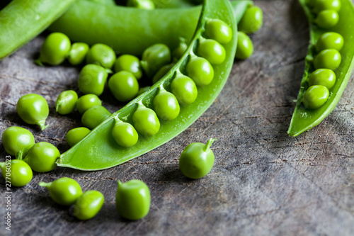 Fresh green garden peas