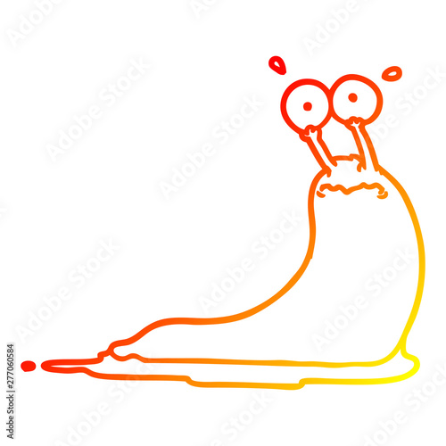 warm gradient line drawing cartoon slug