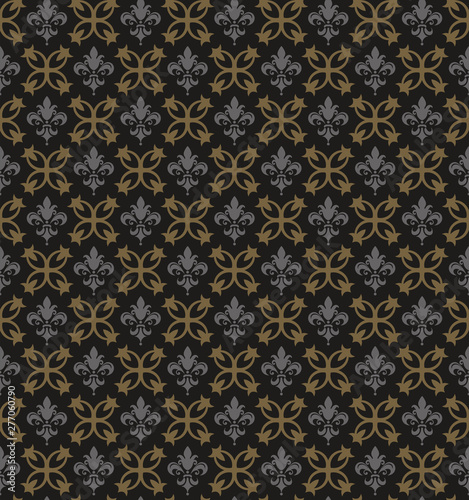Dark background pattern. Retro pattern. Background image. Seamless wallpaper in vintage style. Vector graphics