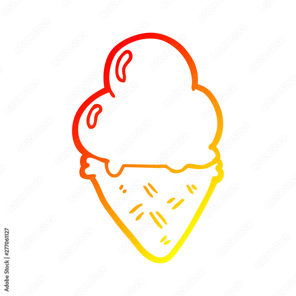 warm gradient line drawing cartoon ice cream warm gradient line drawing cartoon ice cream