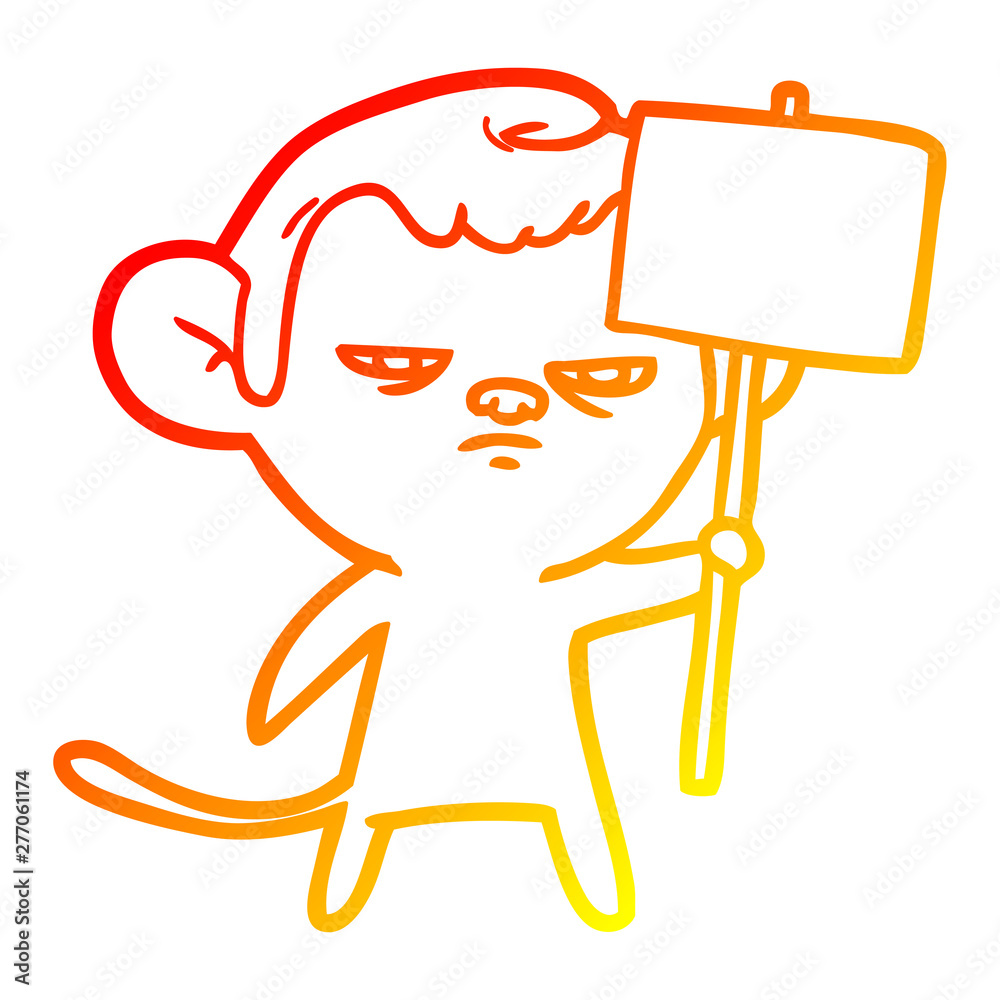 warm gradient line drawing cartoon monkey warm gradient line drawing cartoon monkey