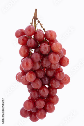 Purple grapes on white background