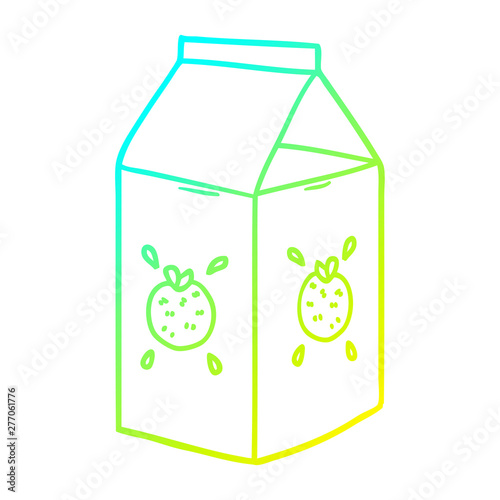 cold gradient line drawing cartoon orange juice carton