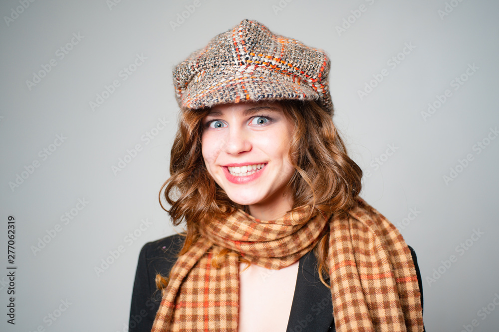 teen girl in retro clothes. vintage english style. french look