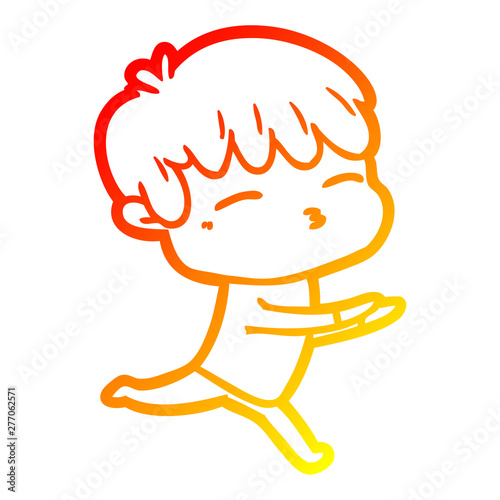 warm gradient line drawing cartoon curious boy