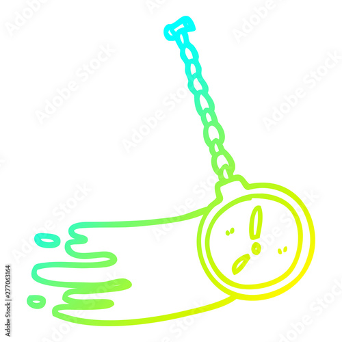 cold gradient line drawing cartoon hypnotist watch